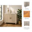 Armoire décorative décorative en bois avec dessus en travertin et portes cannelées - Petite armoire de rangement moderne pour espaces d'entrée étroits - 33 po, blanc
