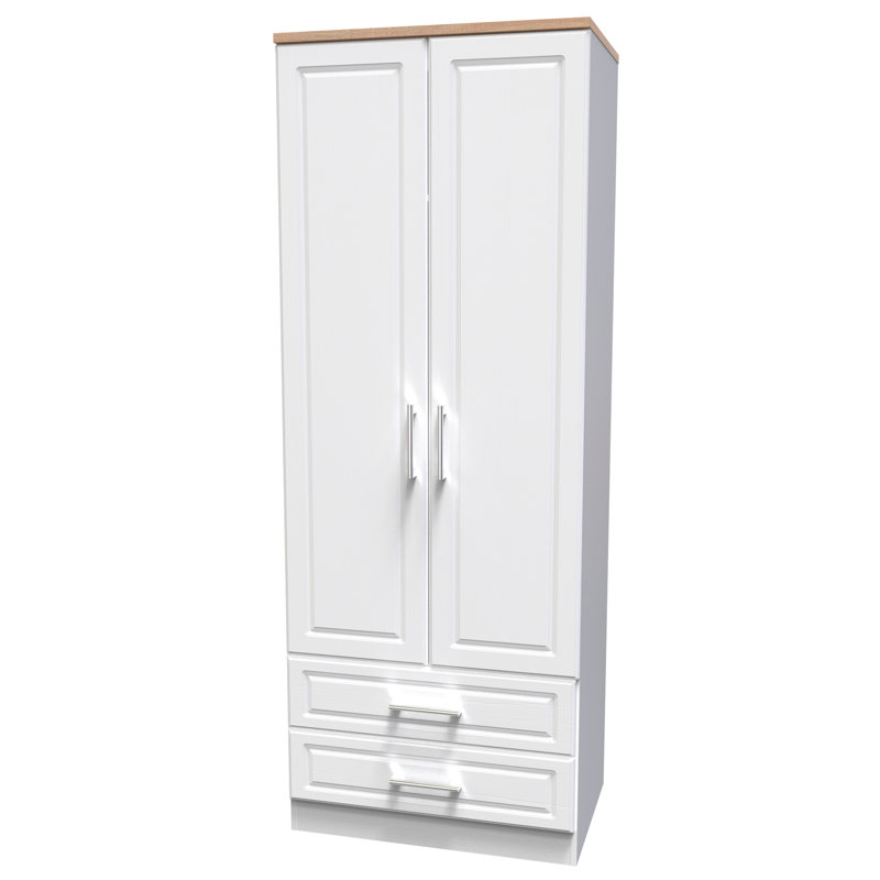 Aalysia Manufactured Wood Wardrobe, White Ash/Modern Oak