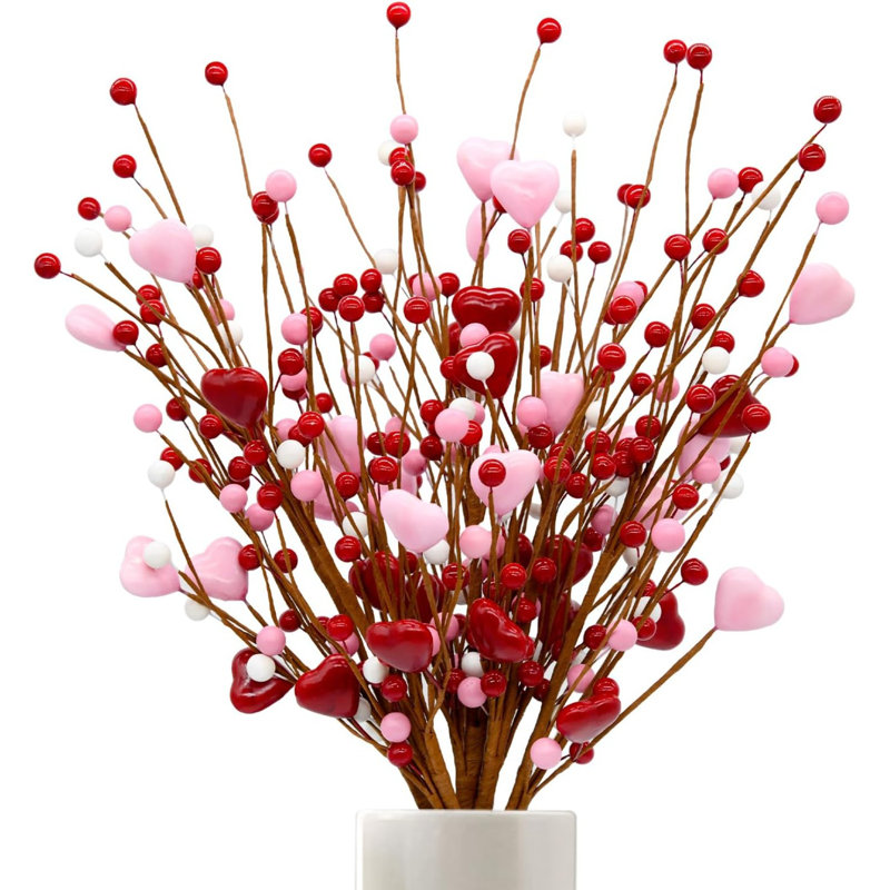 Red Heart Berry Picks, H 15,75 po x l 7,87 po x P 7,87 po