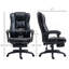 Fauteuil de bureau à haut dossier avec massage à 6 points de vibration, 5 modes, fauteuil de direction, fauteuil pivotant en similicuir