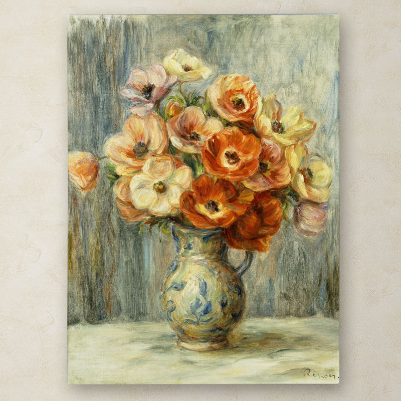 Pierre-Auguste Renoir Floral Vase Canvas Art in Multicolor