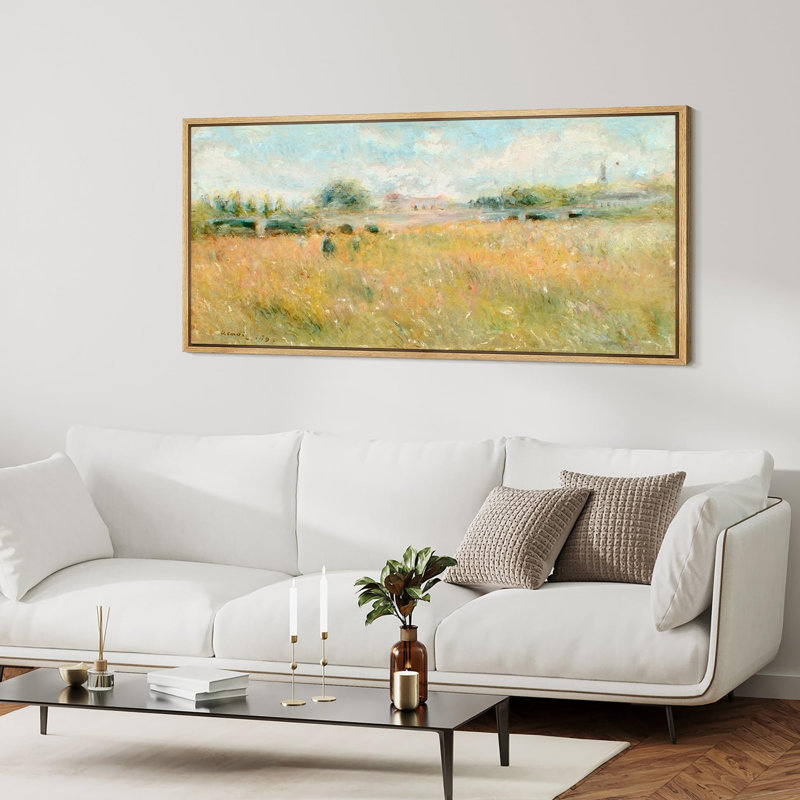 Champs campagne impressionniste, H 30 po x l 60 po, Naturel