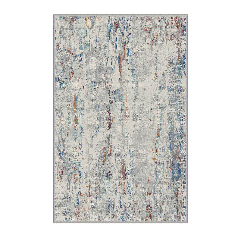Stylish Woven Carpet (3.9 x 4.0 ft), 100% Polyester, Pile Height: 0.3 in | Antibacterial & Non-Slip Underside, 3D Digital Printing | Machine Washable, Perfect for Home Décor, Living Room & Bedroom Use