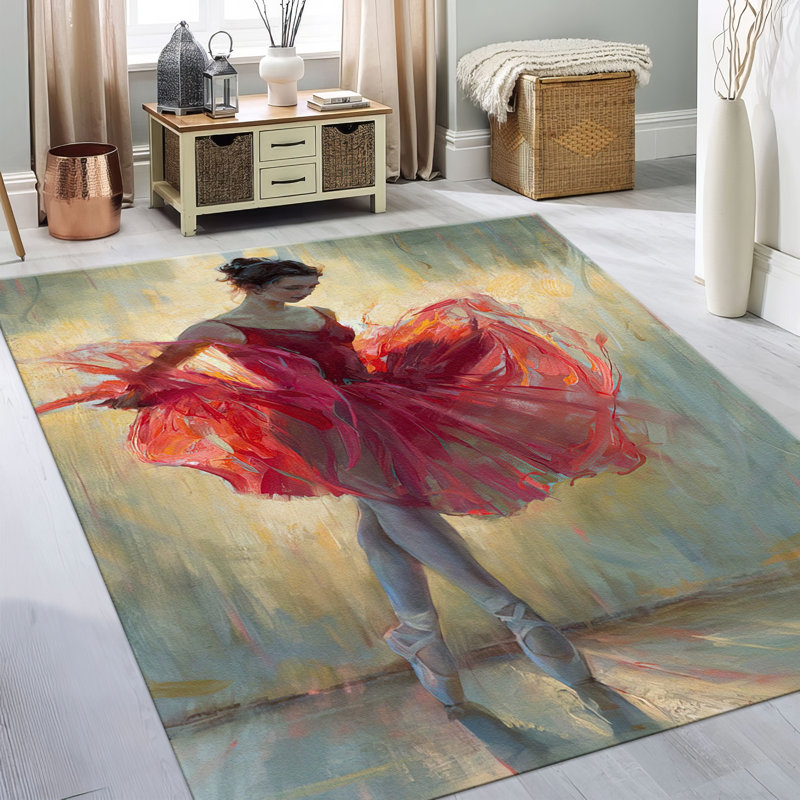 Large With Pile Soft Type Printed Rug Featuring an Intricate Geometric Design Perfect for Adding an Artistic Touch to Any Room in Your Home