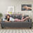 84" Modern style comfortable corduroy reception sofa, seating of 3, with cup holder, side pocket and type-c interface-1447755126