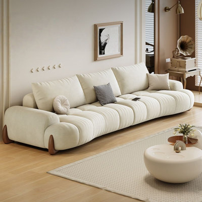 Canapé modulaire en polyester blanc crème