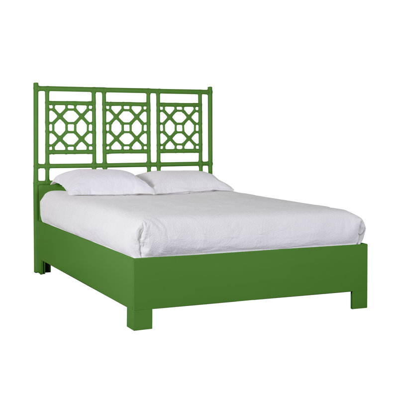 Lattice Back Platform Bed, Full, Black