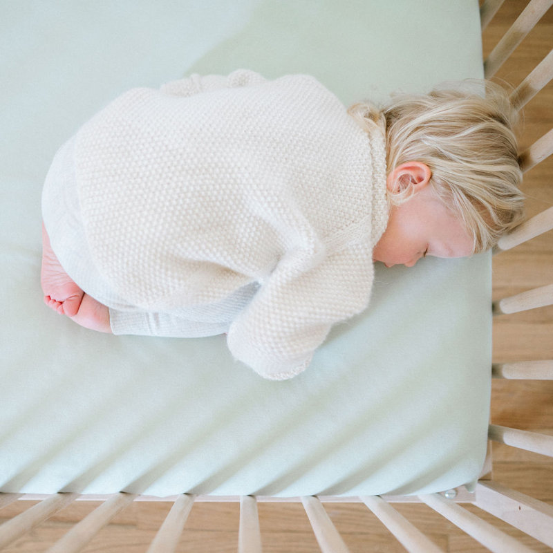 Waterproof Cotton Crib Sheet, Mint