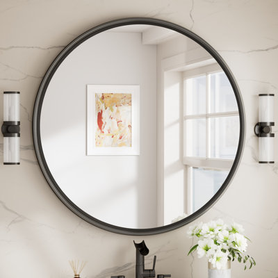 Round Bathroom Mirror with Tempered Glass