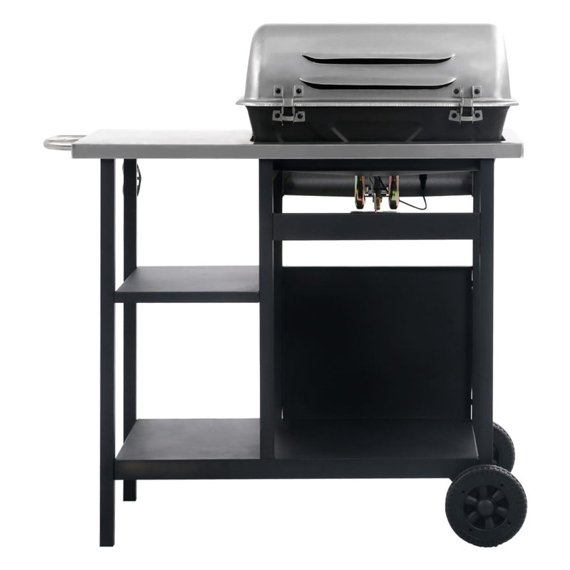 Aarish Sol 27 Outdoor 2 - Burner Countertop Liquid Propane 9500 BTU BTU Gas Grill, Black/Silver