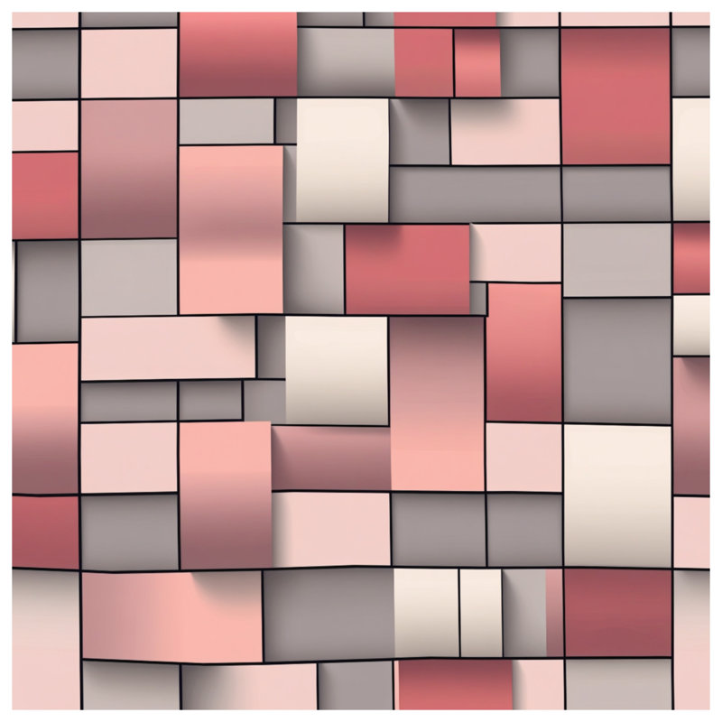 Pink Gray Rectangular Blocks Duvet Covers, Twin