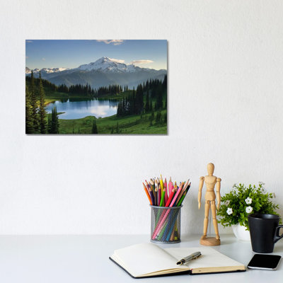 Lake And Glacier Peak by Alan Majchrowicz - Wrapped Canvas Gallery-Wrapped Canvas Giclée