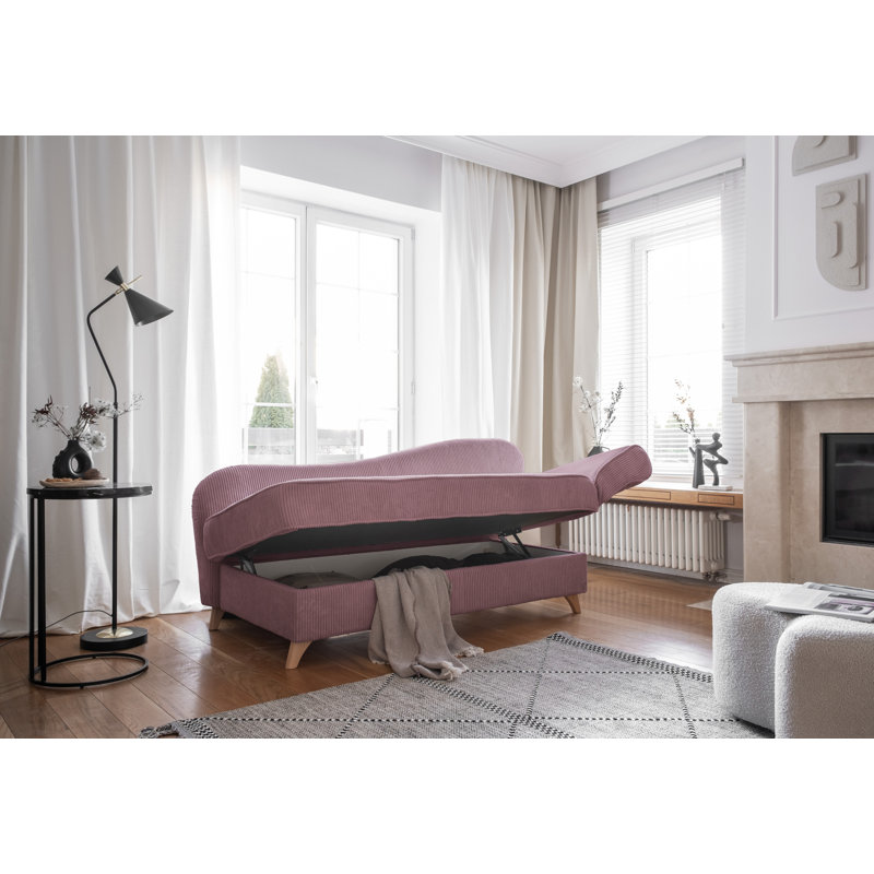 Chic Charlotte Storage Chaise Longue, Dusty Pink, Right facing