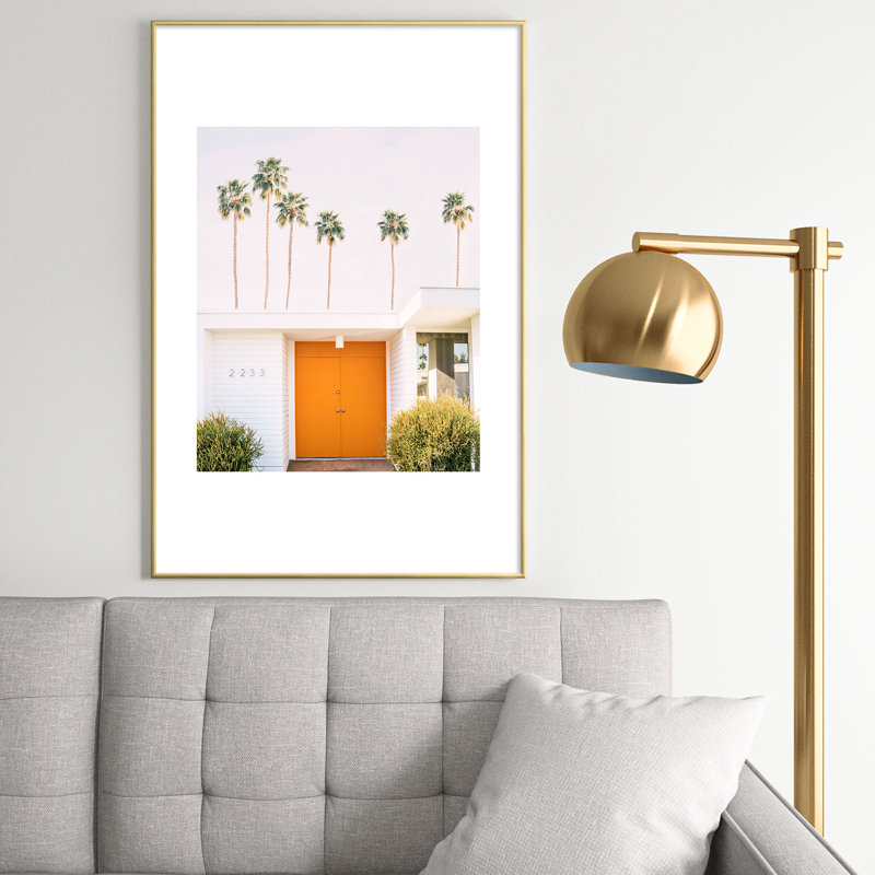 Palm Springs encadré sur papier, Or, H 36 po x l 24 po