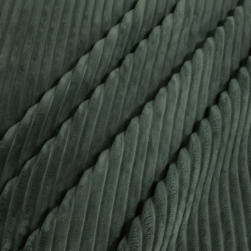 Corduroy Upholstery Full Compressed Ottoman, Dark Green