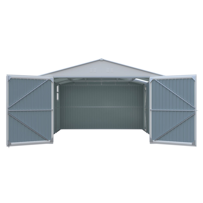 Remise de rangement extérieure 20 x 13 pi, H 100 po x l 237 po x P 152 po, Blanc
