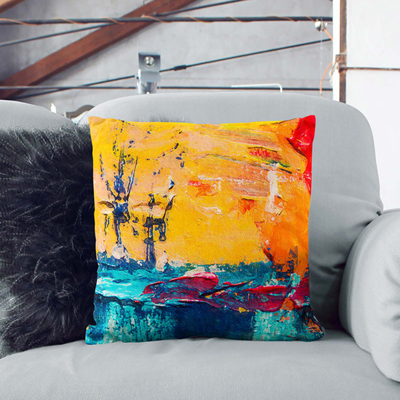 Abstract Square Throw Cushion, 55 x 55 cm