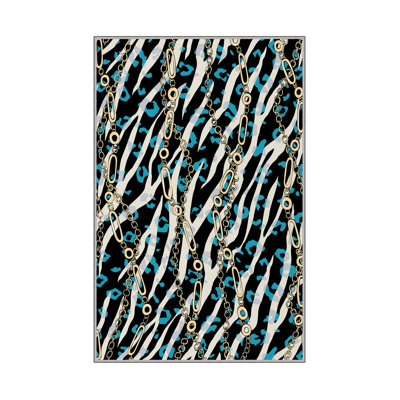 Elegant Hall Carpet, 3D Digital Print Design, 3.9 x 4.9 ft | 100% Polyester, Antibacterial, Non-Slip PVC Dot Underside, Pile Height: 0.04 in, Machine Washable, Perfect for Living Room & Entryway Decor