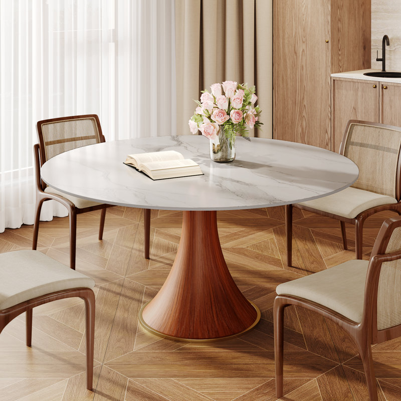 Table de salle à manger Farmhouse, H 29,52 po x L 53,15 po x l 53,15 po, Blanc / Gris