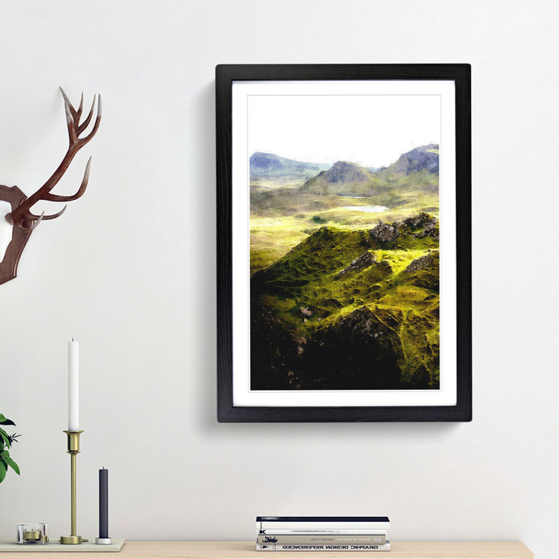 Portree in the Isle of Skye Scotland - Picture Frame Graphic Art Print, 87cm H x 62cm W x 2cm D, Black Framed