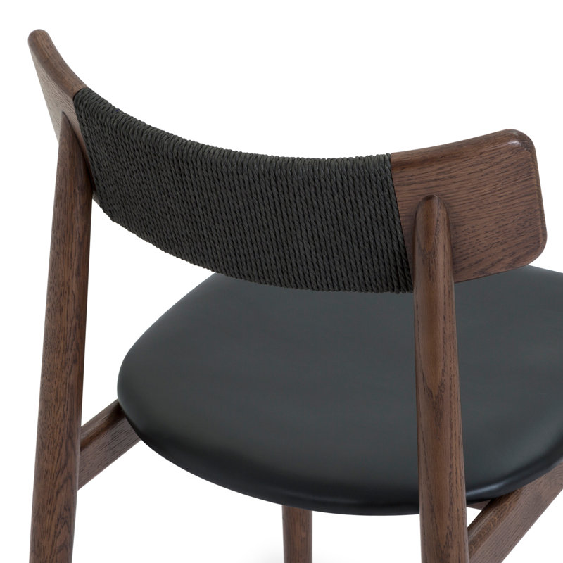 Sakina Leather Low Back Side Chair, Black, Brown