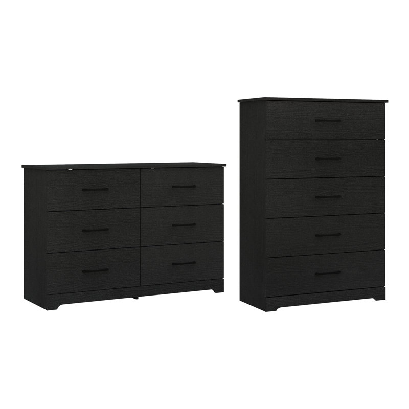 Arkia 2-Piece Bedroom Set, Black Oak