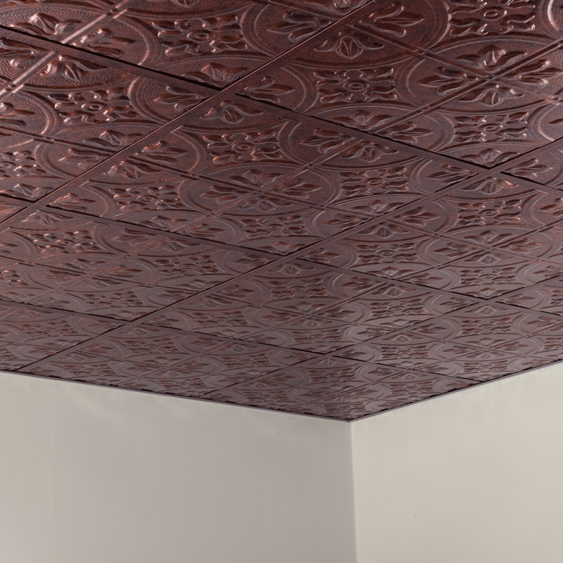 Panneau décoratif décoratif en vinyle 2 pi x 2 pi FASÄDE style traditionnel / motif 2, Cuivre pierre de lune