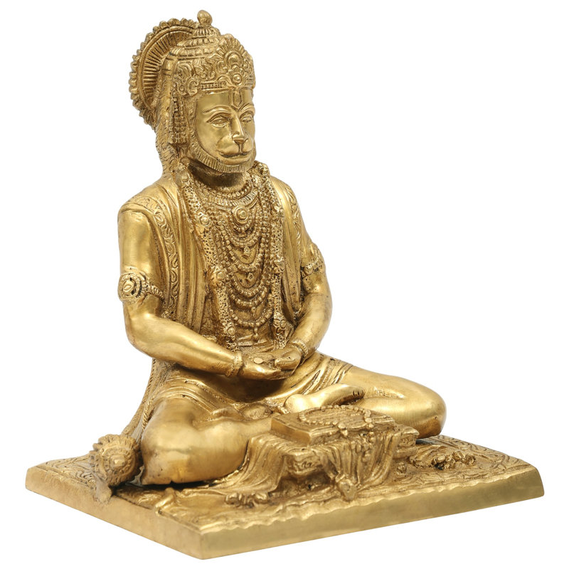 Figurine Lord Hanuman en méditation, Or