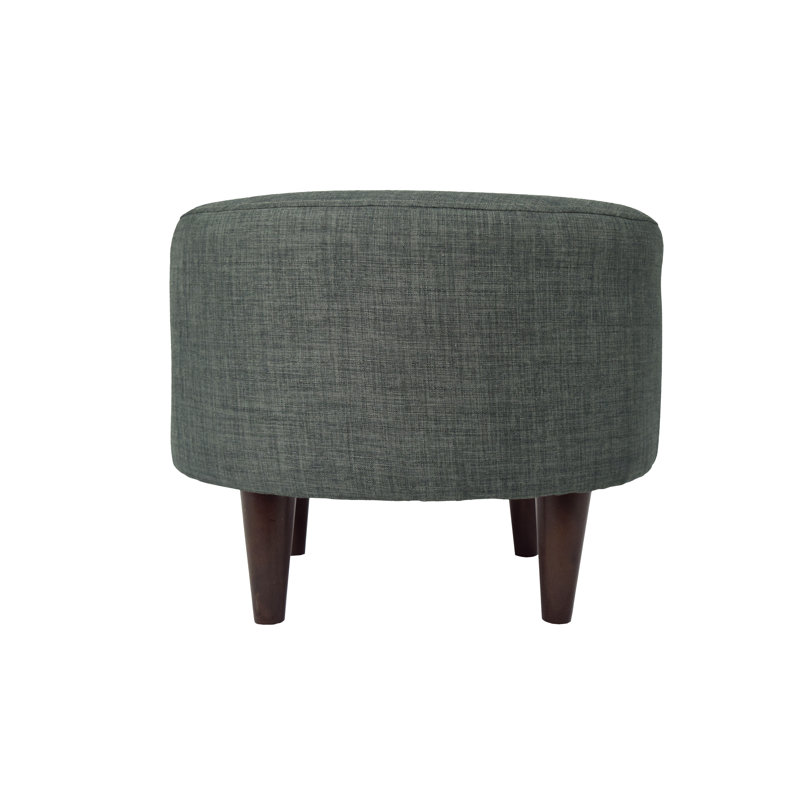 Partone Upholstered Ottoman, Charcoal Polyester Blend