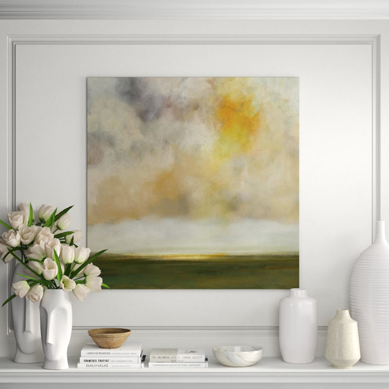 Early Autumn Painting by Sofia Fox, Glass Coat, 47" H x 47" W x 1.5" D