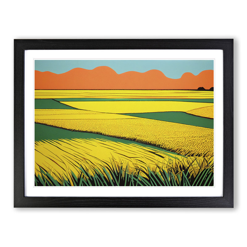 Wheat Field Pop Art - Framed Print, Black Framed, 46cm H x 64cm W x 2cm D