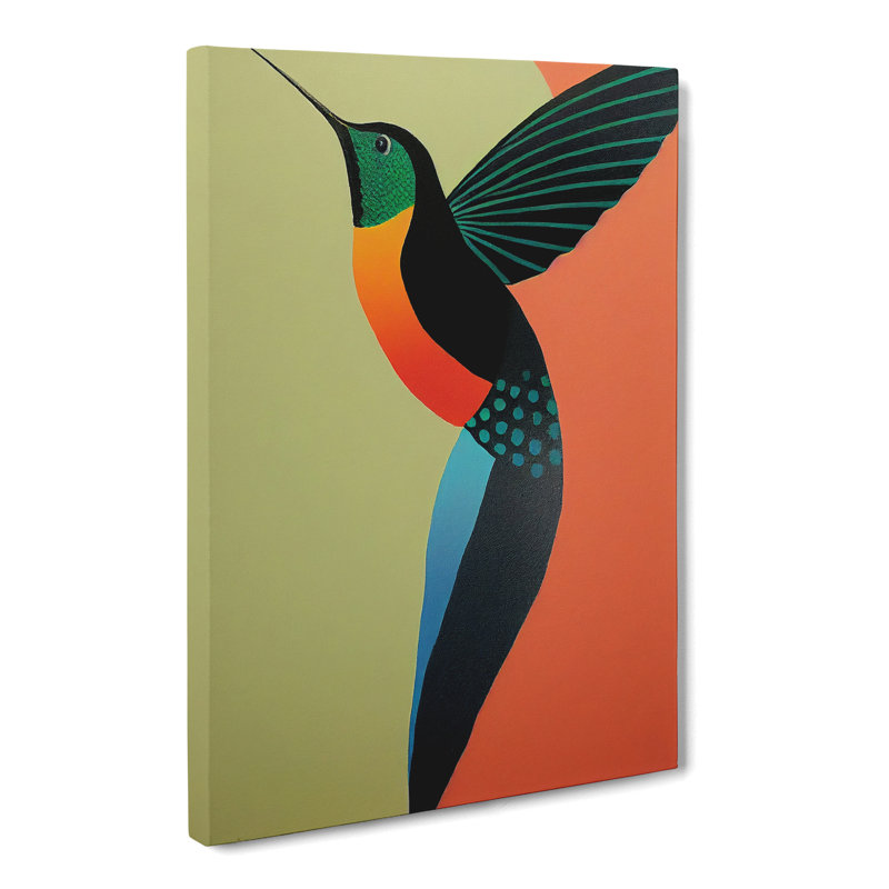 Tillett Hummingbird Minimalism - Wrapped Canvas, 50cm H x 35cm W x 3cm D