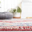 Tapis oriental en polypropylène tissé à la machine en bleu / rouge-2090193090