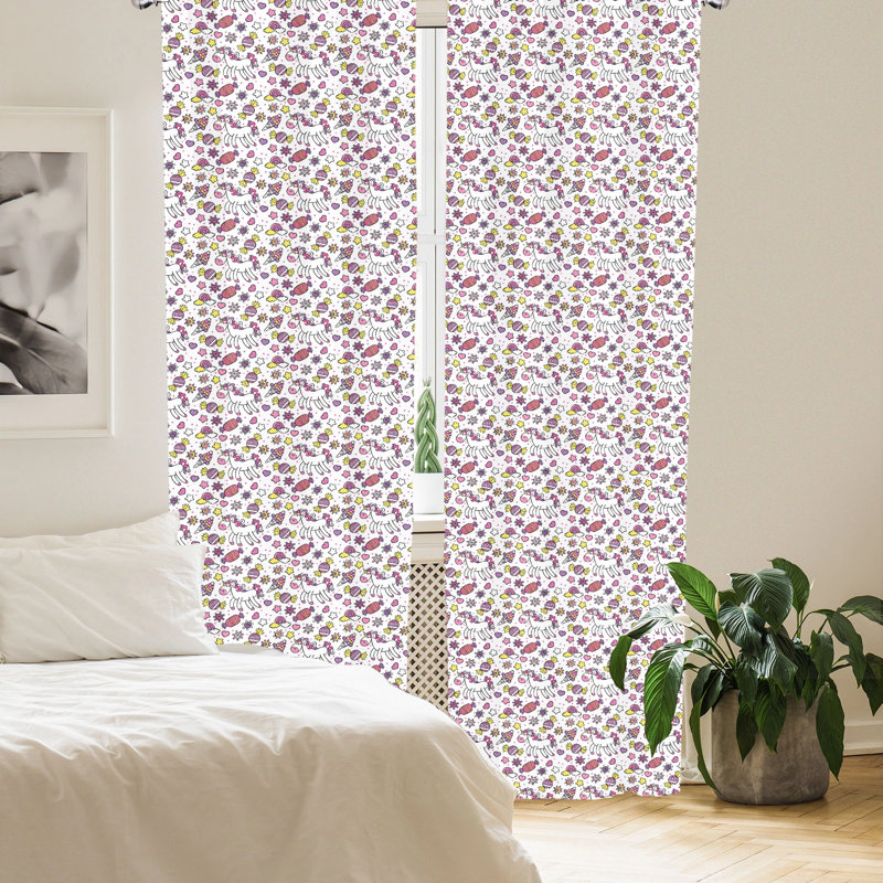 Unicorn Semi-Sheer Rod Pocket Sliding Panel, 28" x 63"