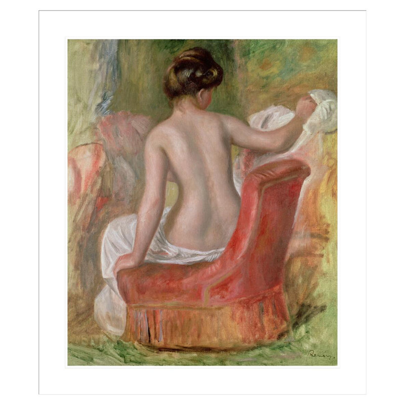 Nu dans un fauteuil par Pierre-Auguste Renoir, H 38,93 po x l 33,5 po