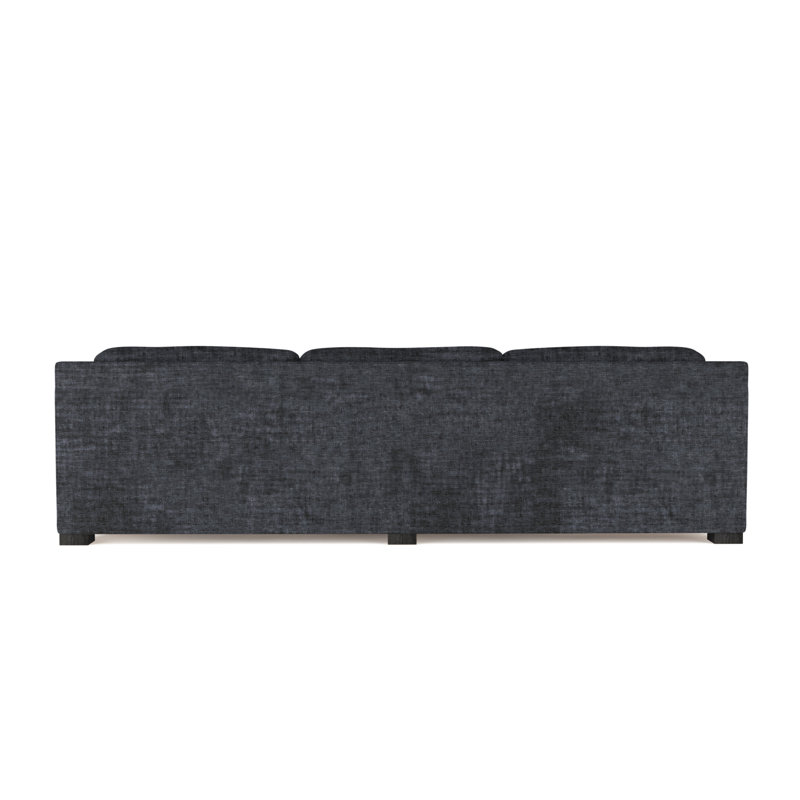 Mercer Track-Arm Extra Long Sofa, Crushed Velvet Graphite, 33.5" H x 120" W x 39" D, Ebony