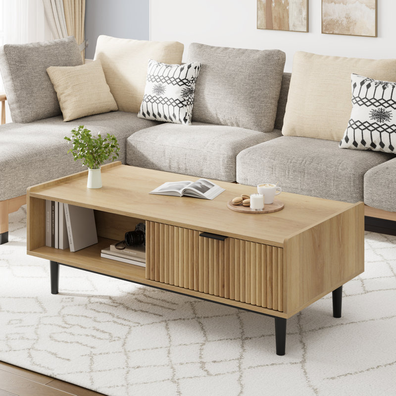 Solid Wood Coffee Table with Storage