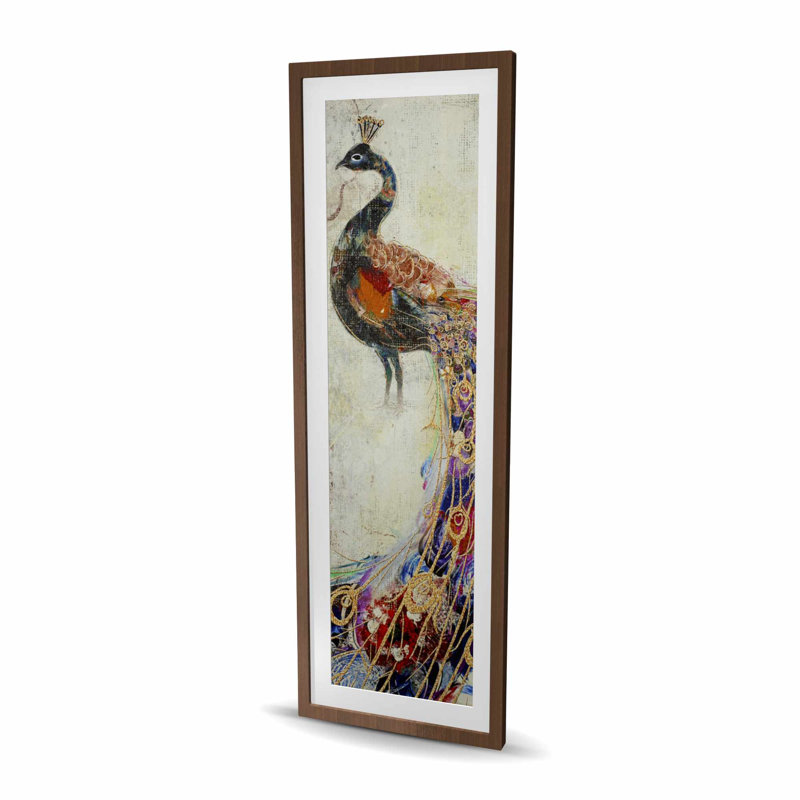 Paon majestueux - animaux beiges, reproduction avec passe-partout | Décoration