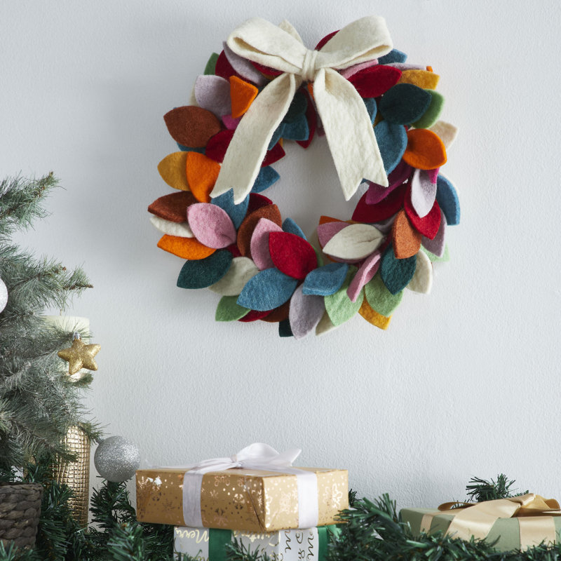 Couronne multicolore en feutre de laine