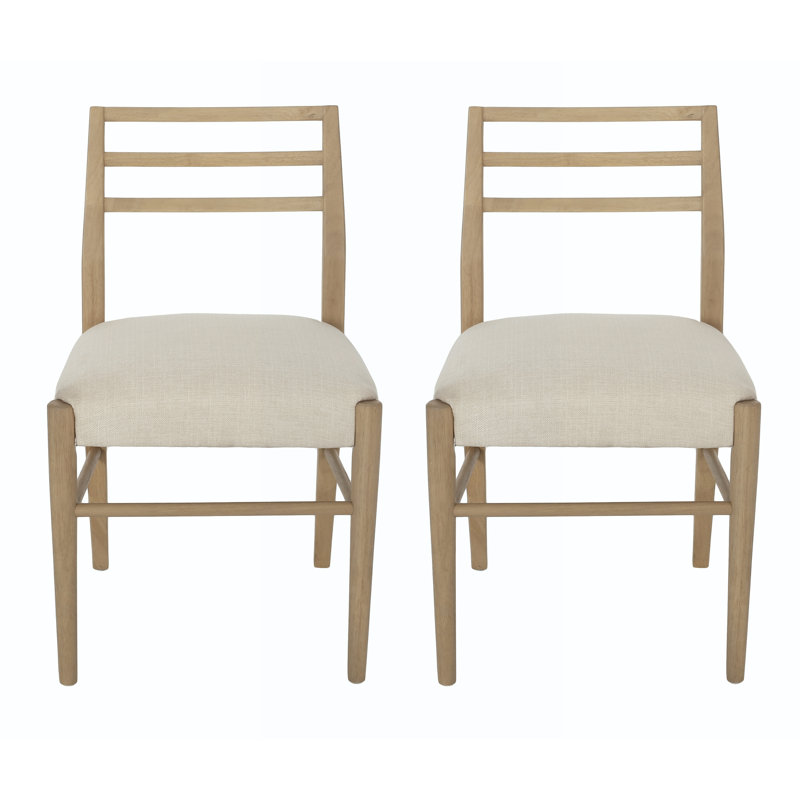 Deeann 22'' H Upholstered Side Chair, Light Beige Fabric/Light Ash Frame
