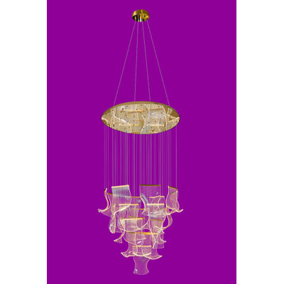 24 - Light Dimmable LED Tiered Chandelier