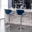 Tabouret de bar pivotant rembourré en velours Masaccio, ensemble de 2-445266541