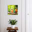 Key cabinet, Opens to the right, 30x30x5, Black, Parrots on a branch among green leaves, 