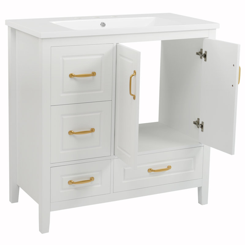 Meuble-lavabo 36 po avec lavabo, Blanc