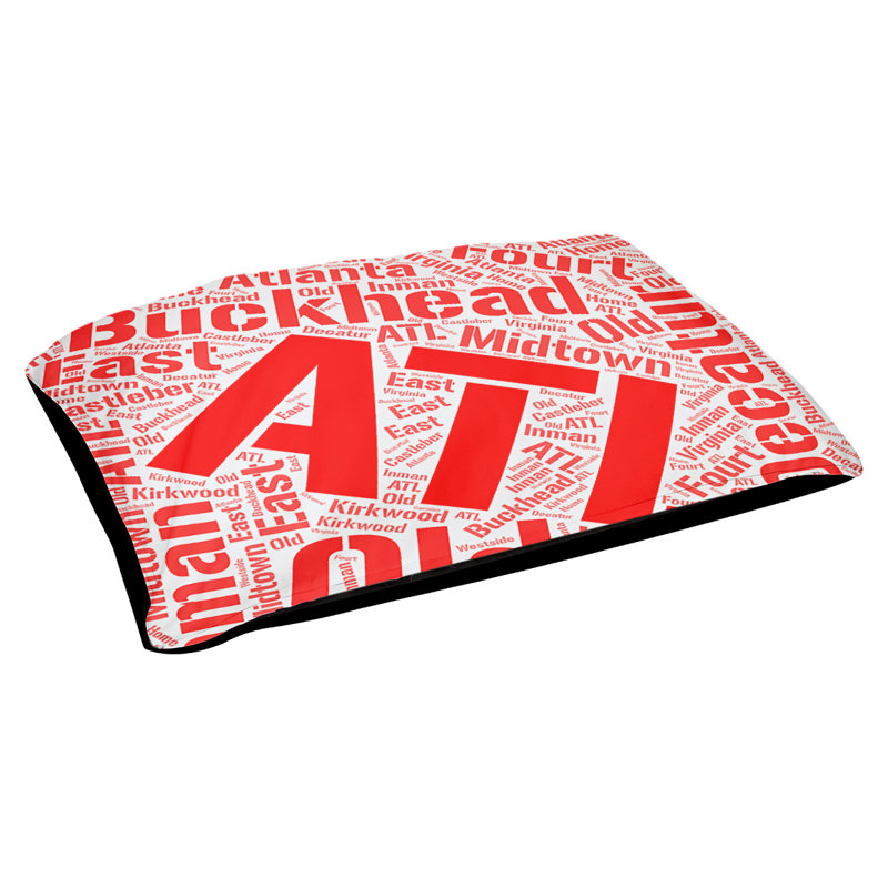 Coussin de chien « districts », Grand (l 40 po x P 30 po x H 14 po), Atlanta, Rouge