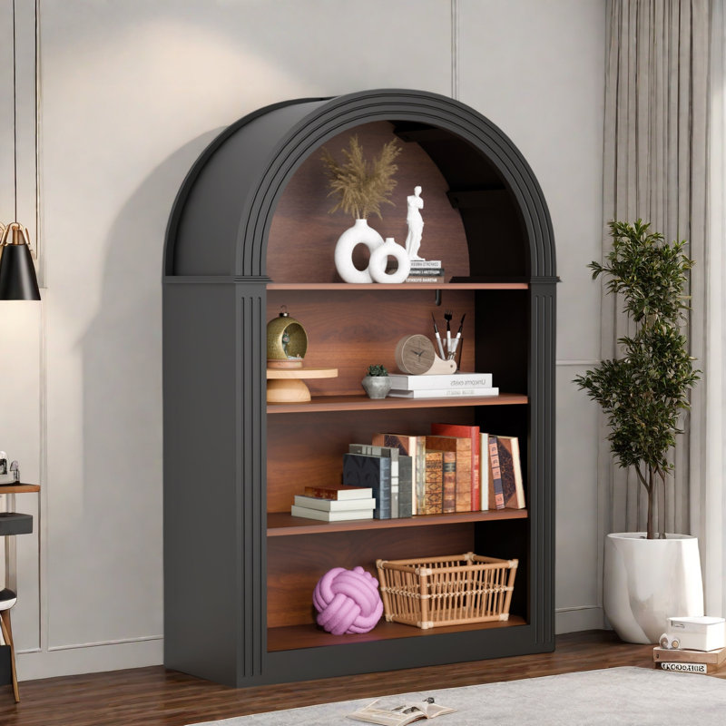 Bibliothèque avec présentoir en bois