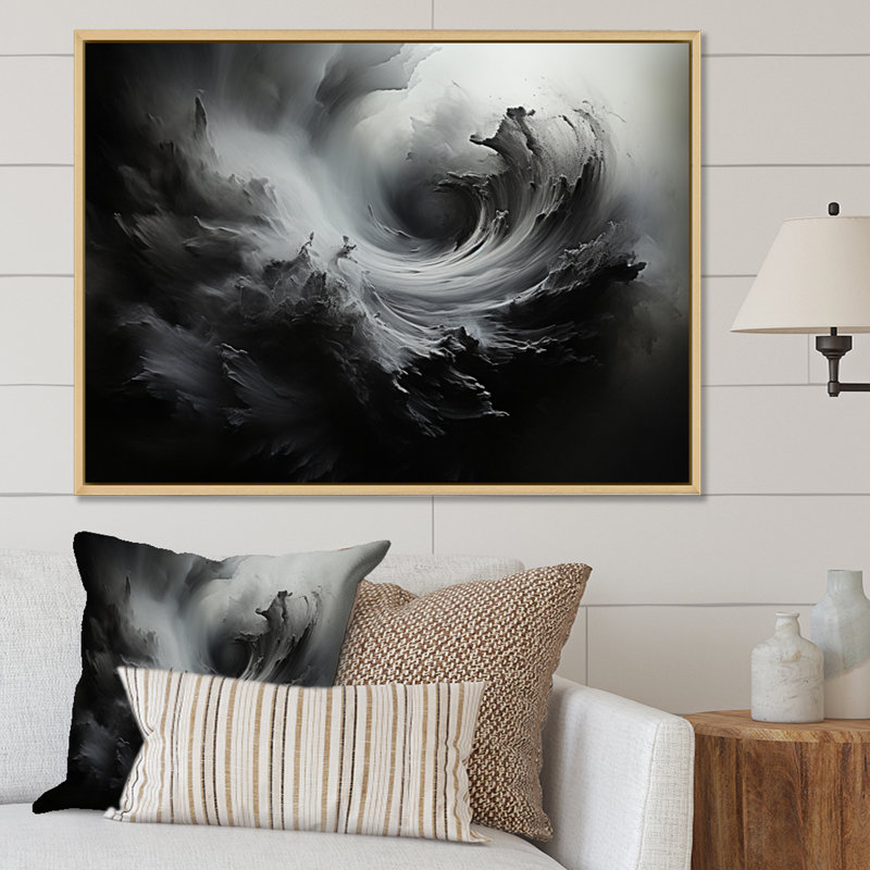 Impression sur toile «Gray Tempest Dance In Storm II - Storms», H 30 po x l 40 po x P 1,5 po, Cadre naturel flottant