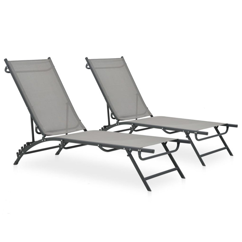 Chaise longue d'extérieur en métal - ensemble de 2