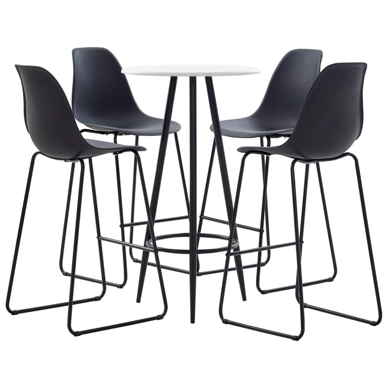 Calabria 4 - Person Dining Set, Black, White
