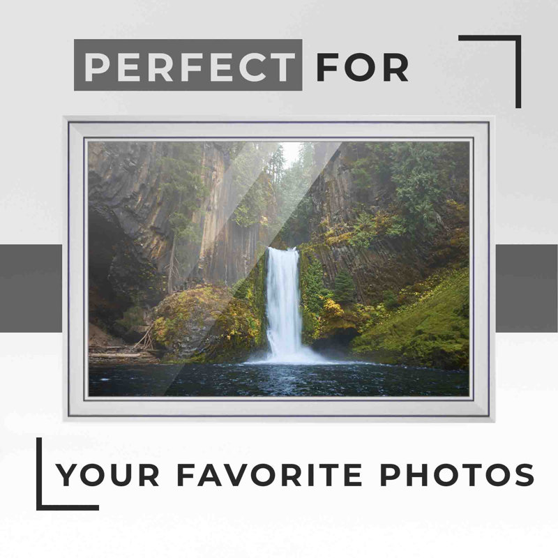 Solid Wood Picture Frame, 14" W x 19" H, Silver
